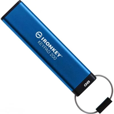 Флеш-накопичувач USB3.2 16GB Kingston IronKey Keypad 200 Type-A Blue (IKKP200/16GB)