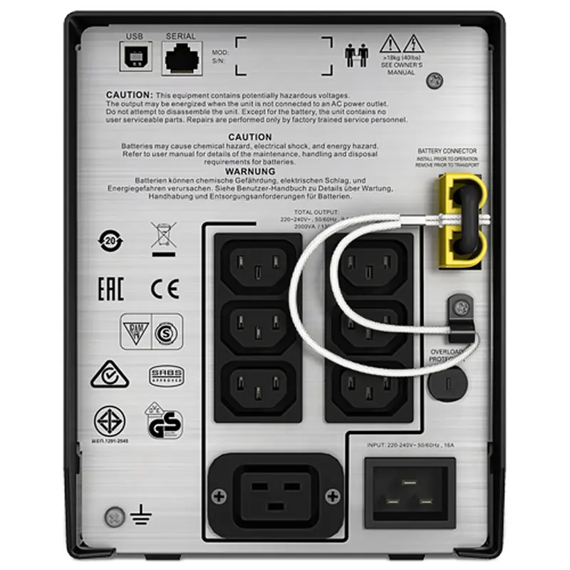 Джерело безперебійного живлення APC Smart-UPS C 2000VA LCD, Lin.int., AVR, 6 х IEC, USB, метал (SMC2000I) Джерело безперебійного живлення APC Smart-UPS C 2000VA LCD, Lin.int., AVR, 6 х IEC, USB, метал (SMC2000I)