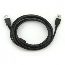 Кабель Cablexpert USB - USB V 2.0 (M/F), подовжувач, феритовий фільтр, 3.0 м, чорний (CCF-USB2-AMAF-10)