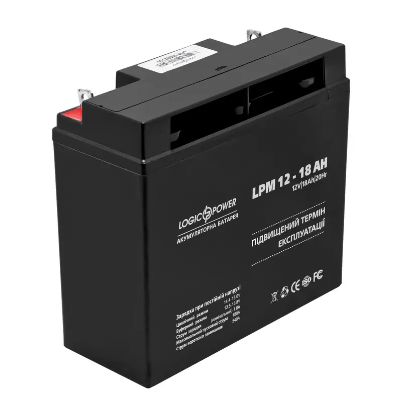 Акумуляторна батарея LogicPower LPM 12V 18AH (LPM 12 - 18 AH) AGM Акумуляторна батарея LogicPower LPM 12V 18AH (LPM 12 - 18 AH) AGM