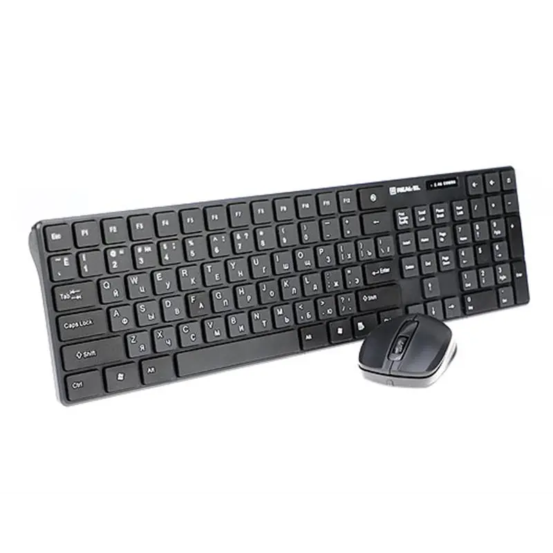 Комплект (клавіатура, миша) бездротовий REAL-EL Comfort 9010 Kit Black USB