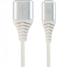 Кабель Cablexpert USB - micro USB (M/M), премиум, 1 м, белый (CC-USB2B-AMmBM-1M-BW2)