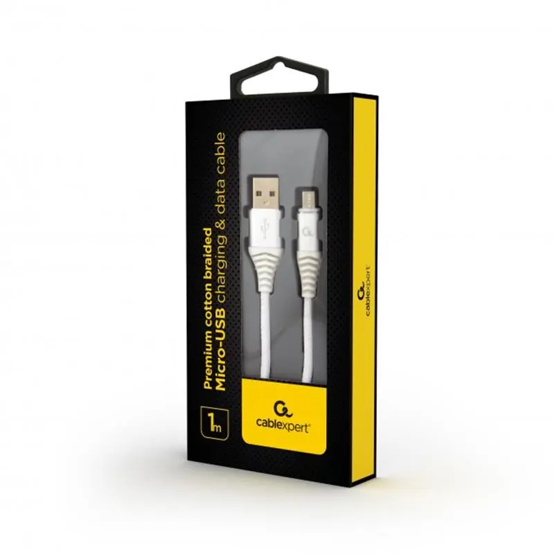 Кабель Cablexpert USB - micro USB (M/M), премиум, 1 м, белый (CC-USB2B-AMmBM-1M-BW2) Кабель Cablexpert USB - micro USB (M/M), премиум, 1 м, белый (CC-USB2B-AMmBM-1M-BW2)