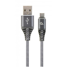 Кабель Cablexpert USB - USB Type-C V 2.0 (M/M), преміум, 1 м, сірий (CC-USB2B-AMCM-1M-WB2)