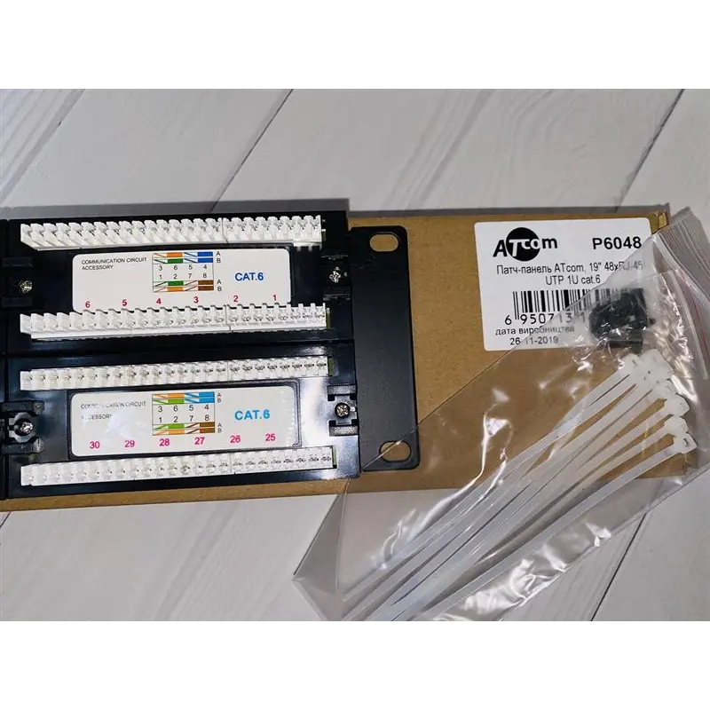 Патч-панель ATcom P6048 19" 48хRJ-45 UTP 2U cat.6 Патч-панель ATcom P6048 19" 48хRJ-45 UTP 2U cat.6