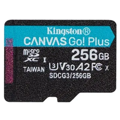 Карта пам`яті MicroSDXC 256GB UHS-I/U3 Class 10 Kingston Canvas Go! Plus R170/W90MB/s (SDCG3/256GBSP)