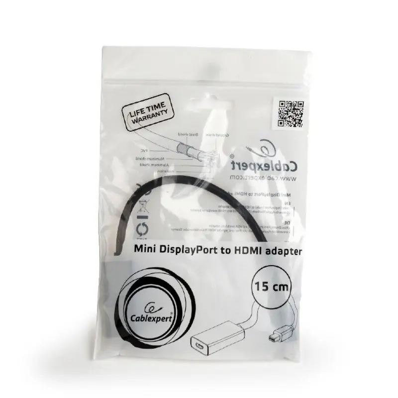Адаптер Cablexpert mini DisplayPort - HDMI (M/F), 0.15 м, Black (A-mDPM-HDMIF-02) Адаптер Cablexpert mini DisplayPort - HDMI (M/F), 0.15 м, Black (A-mDPM-HDMIF-02)