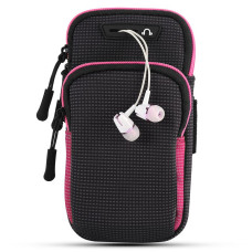 Спортивний чохол на руку BeCover BC0011 6.5" Black/Pink (705345) + органайзер для навушників