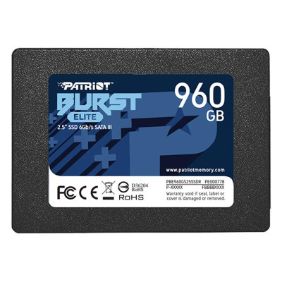 Накопичувач SSD 960GB Patriot Burst Elite 2.5" SATAIII TLC (PBE960GS25SSDR)