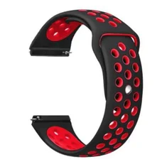 Ремінець BeCover Nike Style для Samsung Galaxy (20mm)/Watch 5/ Watch 4 40/44mm/Watch 4 Classic 42mm/Watch Active/Active 2 40/44mm/Watch 3 41mm/Gear S2/Classic/Gear Sport Black-Red (705695)
