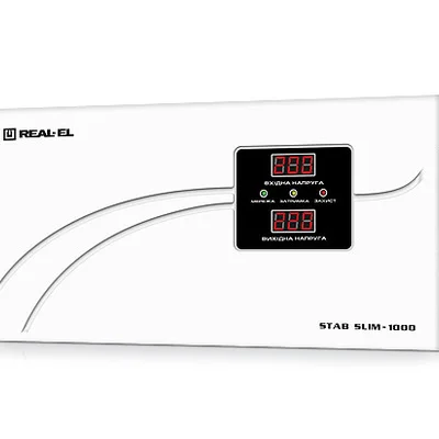 Стабілізатор REAL-EL STAB SLIM-1000 White