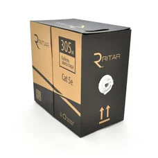 Кабель вита пара Ritar (11830) КЗПЕп UTP 24 AWG, CCA, 4х2х0.5 мм, 305м, Corton Box