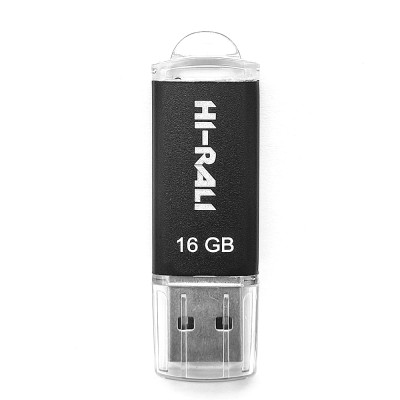 Флеш-накопичувач USB 16GB Hi-Rali Rocket Series Black (HI-16GBVCBK)