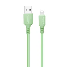 Кабель ColorWay USB - Lightning (M/M), soft silicone, 2.4 А, 1 м, Green (CW-CBUL042-GR)