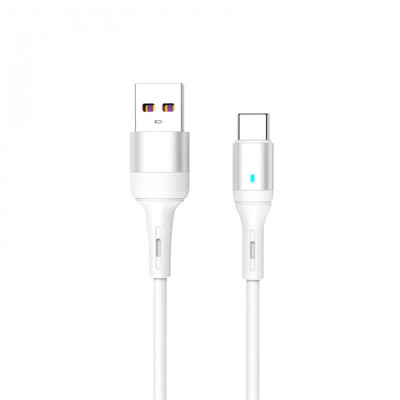 Кабель SkyDolphin S06T LED Smart Power USB - USB Type-C (M/M), 1 м, White (USB-000556)