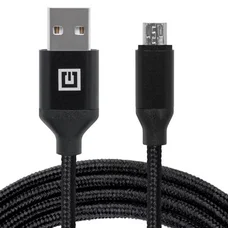 Кабель REAL-EL Premium Fabric USB - micro USB (M/M), 2 м, Black (EL123500048)