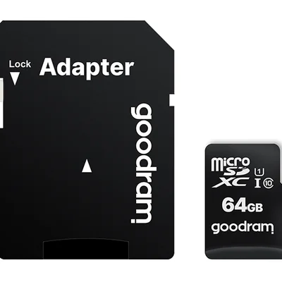 Карта пам`ятi MicroSDXC 64GB UHS-I Class 10 GOODRAM + SD-adapter (M1AA-0640R12)