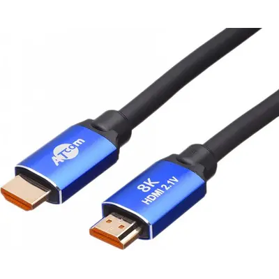 Кабель ATcom HDMI - HDMI V 2.1 (M/M), Real 8K 48Gbps, 5 м, чорний/синій (88855)