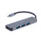 Концентратор USB-C Cablexpert 3хUSB3.1 метал, Grey (A-CM-COMBO2-01)