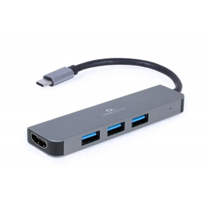 Концентратор USB-C Cablexpert 3хUSB3.1 метал, Grey (A-CM-COMBO2-01)