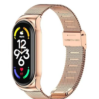 Ремінець BeCover Metal для Xiaomi Mi Smart Band 7 Rose Gold (707496)