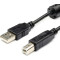 Кабель Atcom USB - USB Type-B V 2.0 (M/M), 1.5 м, ферит, чорний (5474)