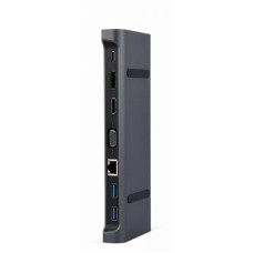 Док-станція Cablexpert USB-C 9-в-1 (A-CM-COMBO9-02) USB-хаб + HDMI/VGA/PD/LAN/3.5-мм аудіо