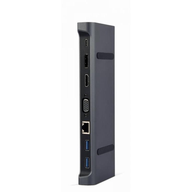 Док-станція Cablexpert USB-C 9-в-1 (A-CM-COMBO9-02) USB-хаб + HDMI/VGA/PD/LAN/3.5-мм аудіо