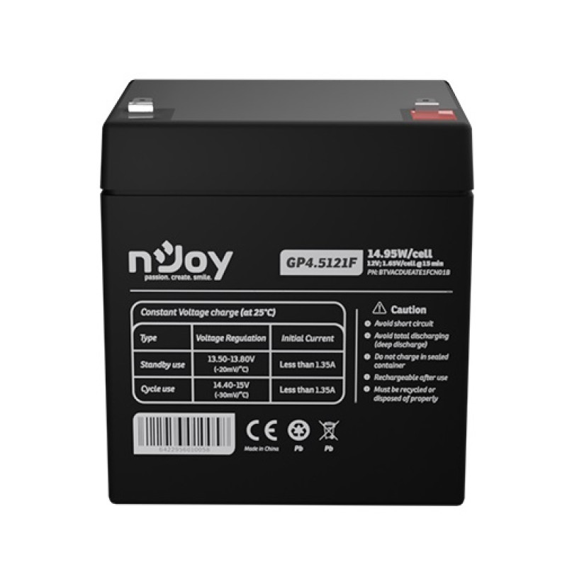 Акумуляторна батарея Njoy GP4.5121F 12V 4.5AH (BTVACDUEATE1FCN01B) AGM