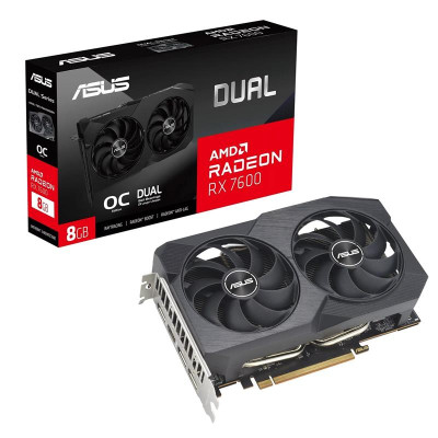 Відеокарта AMD Radeon RX 7600 8GB GDDR6 Dual V2 OC Asus (DUAL-RX7600-O8G-V2)