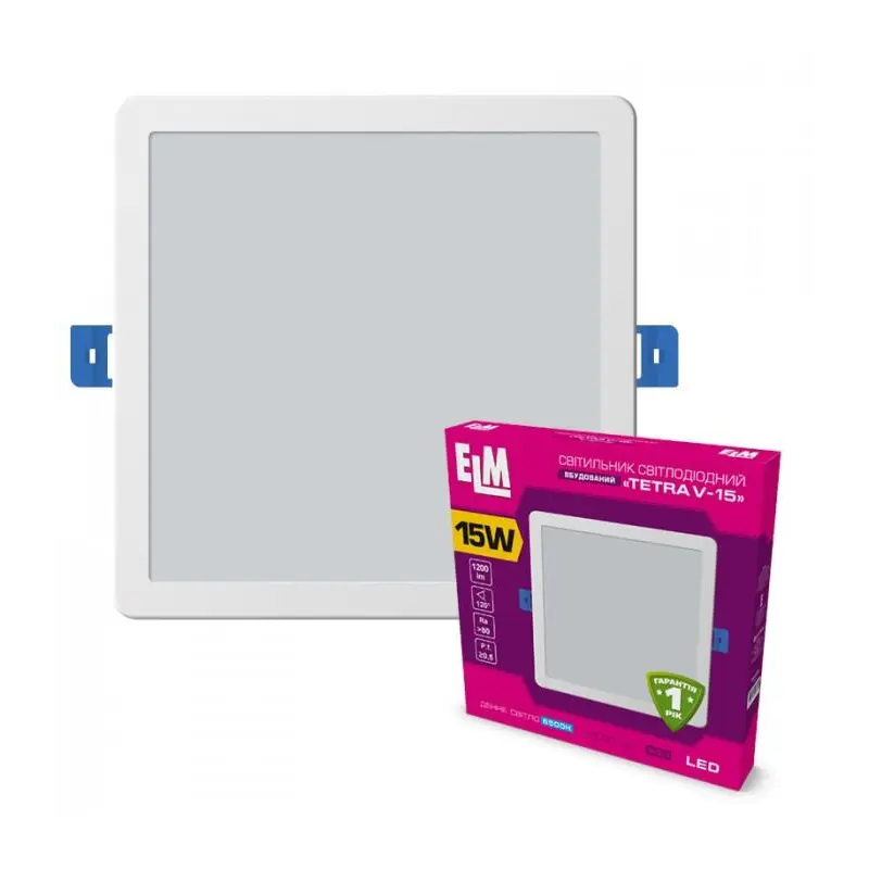 Світильник вбудований світлодіодний ELM Tetra V 15W 4000К IP20 (26-0089) Світильник вбудований світлодіодний ELM Tetra V 15W 4000К IP20 (26-0089)