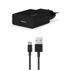 Мережевий зарядний пристрій Ttec SmartCharger USB 2.1А Black (2SCS20CS) + кабель USB Type-C