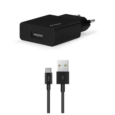 Мережевий зарядний пристрій Ttec SmartCharger USB 2.1А Black (2SCS20CS) + кабель USB Type-C