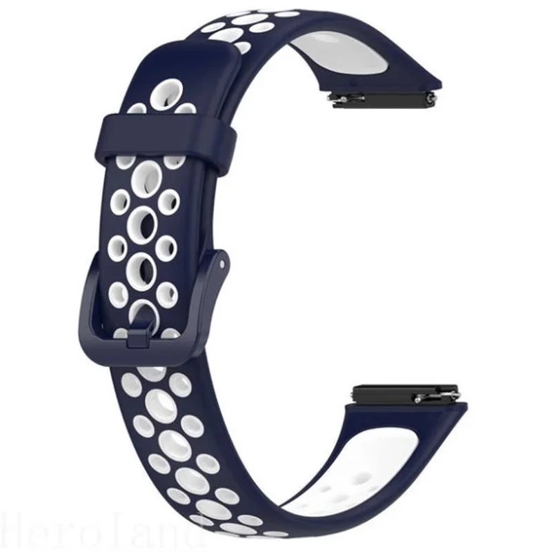 Ремінець BeCover Vents Style для Huawei Band 7/Honor Band 7 Blue-White (709442)