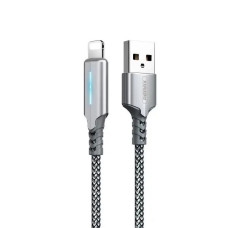 Кабель Remax RC-123i Gonyu USB - Lightning (M/M), 2.4 A, 1 м, Silver (6972174151939)