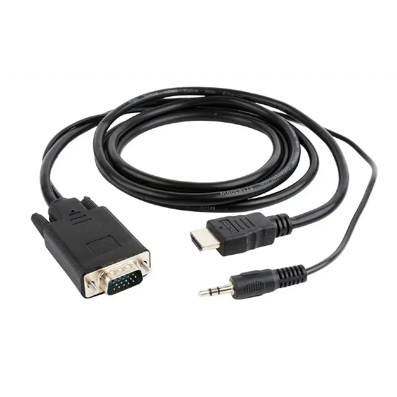 Кабель Cablexpert HDMI - VGA+3.5 мм V 1.4 (M/M), 1.8 м, чорний (A-HDMI-VGA-03-6) пакет Кабель Cablexpert HDMI - VGA+3.5 мм V 1.4 (M/M), 1.8 м, чорний (A-HDMI-VGA-03-6) пакет