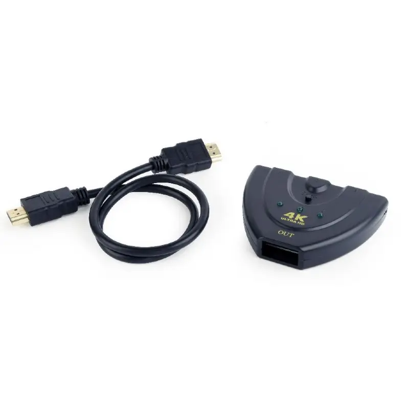 Перемикач HDMI-інтерфейсу Cablexpert HDMI - 3хHDMI V 1.4 (M/F), 0.5 м, чорний (DSW-HDMI-35) блістер Перемикач HDMI-інтерфейсу Cablexpert HDMI - 3хHDMI V 1.4 (M/F), 0.5 м, чорний (DSW-HDMI-35) блістер