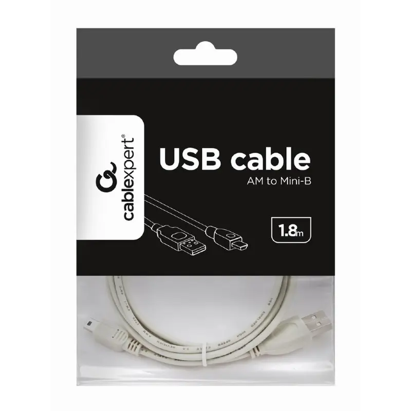 Кабель Gembird USB - miniUSB V 2.0 (M/M), 1.8 м, білий (CC-USB2-AM5P-6) Кабель Gembird USB - miniUSB V 2.0 (M/M), 1.8 м, білий (CC-USB2-AM5P-6)