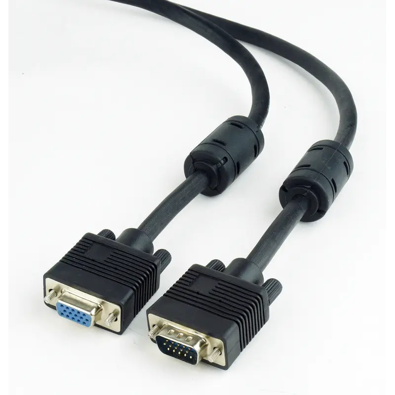 Кабель подовжувач Cablexpert VGA -VGA (M/F), HD15 з 2-ма фер. кільцями, 1.8 м, чорний (CC-PPVGAX-6B) Кабель подовжувач Cablexpert VGA -VGA (M/F), HD15 з 2-ма фер. кільцями, 1.8 м, чорний (CC-PPVGAX-6B)