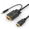 Кабель Cablexpert HDMI - VGA+3.5 мм V 1.4 (M/M), 1.8 м, чорний (A-HDMI-VGA-03-6) пакет