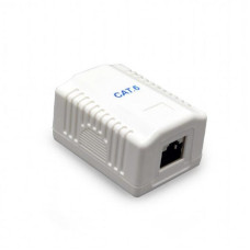 Розетка Cablexpert (NCAC-1F6-01) RJ-45, Cat6, зовнішня, біла