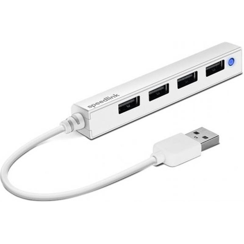 Концентратор USB2.0 SpeedLink Snappy Slim White (SL-140000-WE) 4хUSB2.0