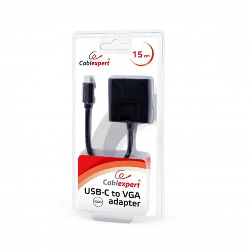 Адаптер Cablexpert USB Type-C - VGA (M/F), 0.15 м, чорний (AB-CM-VGAF-01) Адаптер Cablexpert USB Type-C - VGA (M/F), 0.15 м, чорний (AB-CM-VGAF-01)