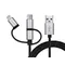 Кабель REAL-EL Premium 3in1 USB - Lightning + micro USB + USB Type-C (M/M), 1 м, чорний (EL123500035)
