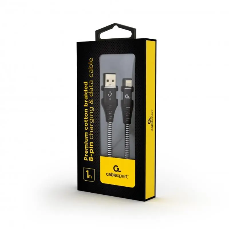 Кабель Cablexpert USB - Lightning (M/M), преміум, 1 м, чорний (CC-USB2B-AMLM-1M-BW) Кабель Cablexpert USB - Lightning (M/M), преміум, 1 м, чорний (CC-USB2B-AMLM-1M-BW)
