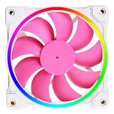Вентилятор ID-Cooling ZF-12025-PINK ARGB (Single Pack), 120x120x25мм, 4-pin PWM, білий з рожевим