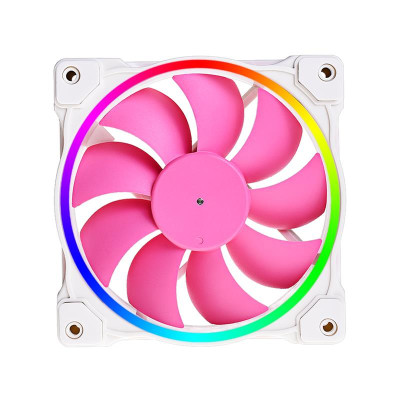 Вентилятор ID-Cooling ZF-12025-PINK ARGB (Single Pack), 120x120x25мм, 4-pin PWM, білий з рожевим