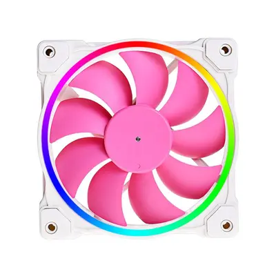 Вентилятор ID-Cooling ZF-12025-PINK ARGB (Single Pack), 120x120x25мм, 4-pin PWM, білий з рожевим