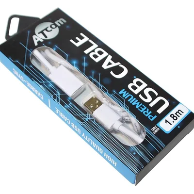 Кабель Atcom USB - USB V 2.0 (M/F), подовжувач, 1.8 м, White + Gold Plated (13425) блістер
