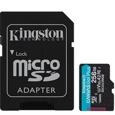 Карта пам`яти MicroSDXC 256GB UHS-I/U3 Class 10 Kingston Canvas Go! Plus R170/W90MB/s + SD-адаптер (SDCG3/256GB)
